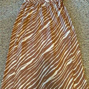 A New Day Brown Zebra Print Midi Skirt | XS